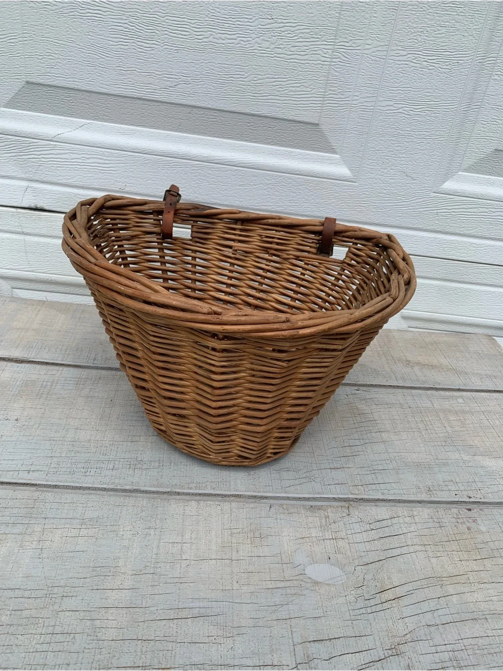 Vintage Wicker Bicycle Basket Front Handlebar Cargo Rattan Willow Boho